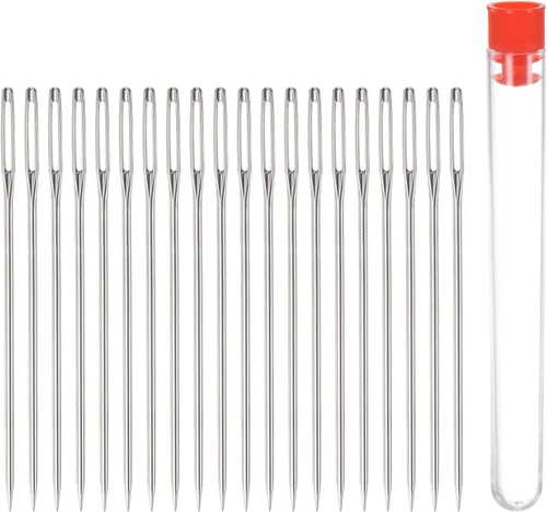 Miniatura 6 de HARFINGTON Agujas de costura grandes de 2.36 pulgadas, agujas de coser de acero inoxidable, agujas de bordar, agujas de coser a mano con botella