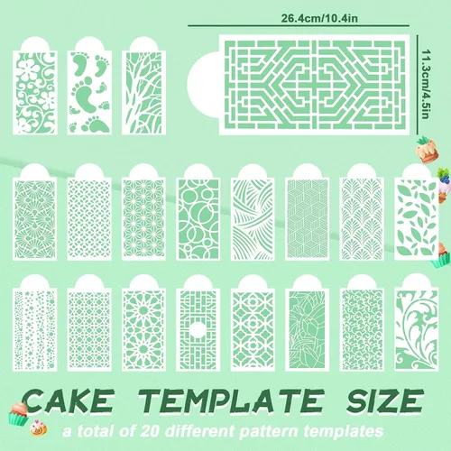 Miniatura 7 de 20 plantillas de decoración de pasteles, plantillas de decoración de pasteles de encaje hueco, plantillas florales para pasteles de boda, plantillas