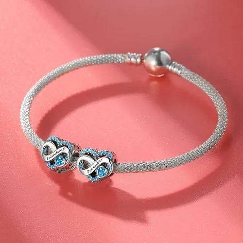 Miniatura 2 de Abalorios de plata de ley 925 con forma de corazón de amor, dijes de feliz cumpleaños para pulsera, collar, día de San Valentín, día de la madre