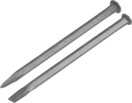 Miniatura 6 de uxcell Cincel de mampostería para roca 9.8 "plano+cabeza de talla puntiaguda arenado acero al carbono medio para tallar piedra romper hormigón 1