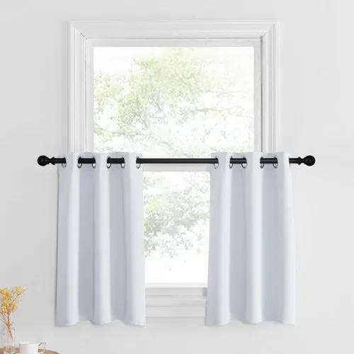Miniatura 82 de NICETOWN Cortinas opacas de cocina para ventana sobre el fregadero, aislamiento térmico, decoración del hogar, pequeños niveles opacos con ojales