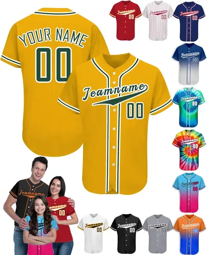 Miniatura 35 de Camiseta de béisbol personalizada para hombres, mujeres y niños con nombre, número y logotipo, camisetas de sóftbol personalizadas, S-4XL