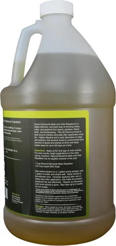 Miniatura 9 de Natural Elements Repelente de topos y campañoles 100% aceite de ricino Seguro para mascotas y no tóxico (4 galones)