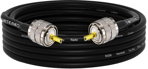 Miniatura 39 de Cable de puente PL259 de 1 pie - Cable coaxial RG58 de 15 pulgadas corto 50 ohmios coaxial para medidor SWR radio de radioaficionado radio CB