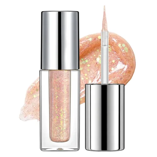Miniatura 12 de Erinde Maquillaje delineador de ojos con purpurina líquida, delineador de ojos metálico brillante, resistente al agua, brillo debajo de la sombra