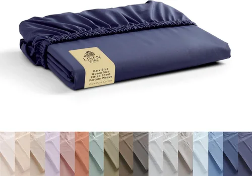 Miniatura 12 de Sábana bajera de 100% algodón percal, tamaño King, verde salvia, 1 sábana bajera con bolsillos profundos, ropa de cama fresca y resistente, 78 x 80