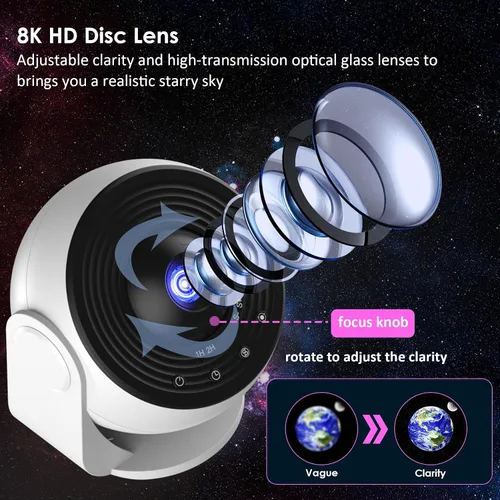 Miniatura 4 de Proyector Galaxy Pro para dormitorio, proyector de estrellas planetario 13 en 1 con sistema solar y constelación, proyector de luz de galaxia