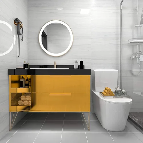 Miniatura 5 de Papel tapiz dorado de acero inoxidable extraíble para encimeras de despegar y pegar de 17.71 x 118 pulgadas, papel tapiz autoadhesivo y lavable