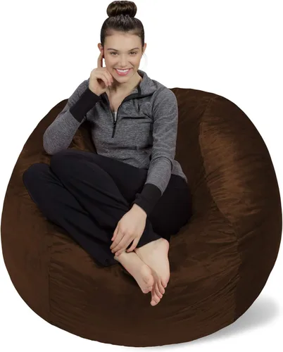 Miniatura 28 de Sofa Sack Funda para silla puff solamente, sin relleno, cómoda funda de repuesto para silla redonda, 5 pies, color carbón Carbón - Solo funda