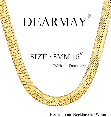 Miniatura 4 de DEARMAY - Collares de oro bañado de 14 quilates para mujer, delicado collar de gargantilla de espiga de oro, collar de serpiente en capas finas