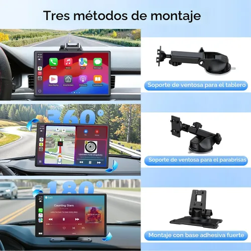 Miniatura 7 de Topexplore Carplay - Pantalla táctil portátil para automóvil, CarPlay inalámbrico de 9 pulgadas y actualización automática de Android