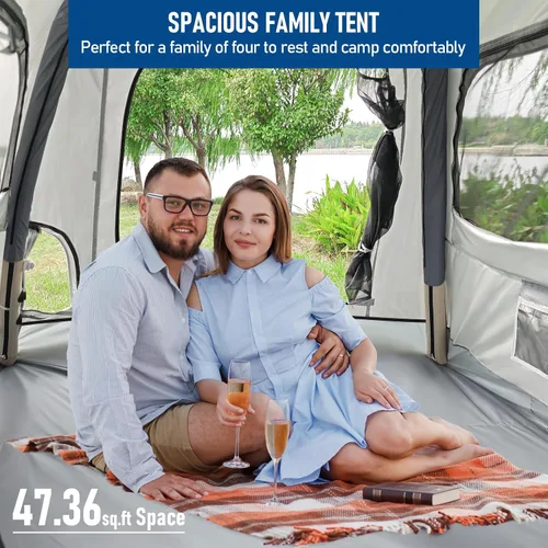 Miniatura 3 de Quick Inflatable Camping Tent 3-4 Person Glamping Outdoor Air Blow Up Tents, Easy Set up,Rainfly & Waterproof Inflatable House Tent for Adults