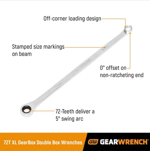 Miniatura 2 de GEARWRENCH GearBox™ Llave de carraca de doble borde extra larga de 12 puntos, 21mm - 85921