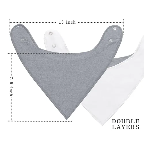 Miniatura 3 de Baberos bandana para bebé, paquete de 10 baberos para bebés, niños, niñas, unisex, 100% algodón, baberos suaves y absorbentes (azul y marrón)