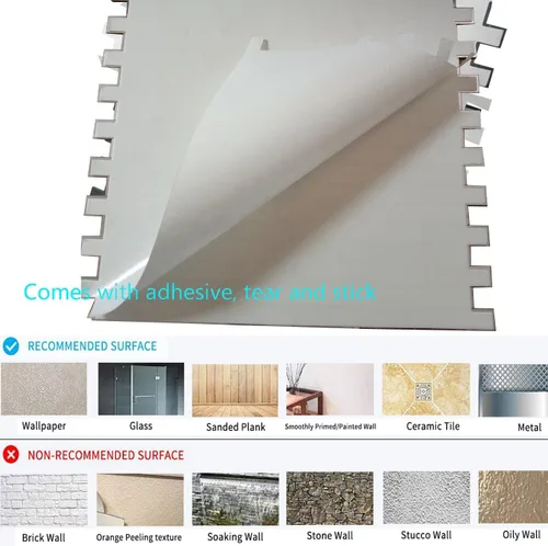 Miniatura 4 de 10 piezas de azulejos de piedra y textura de madera para salpicaduras, calcomanías de pared de metal de PVC, paneles de pared decorativos