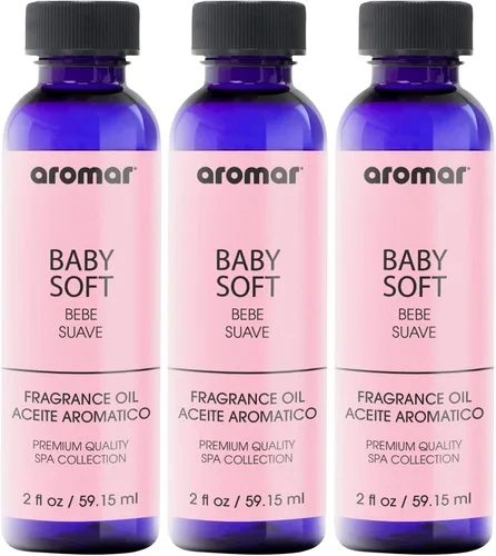 AROMAR Aceite aromático de alta calidad, paquete de 3 botellas suaves para bebés de 2 onzas. Aromático de larga duración, aromaterapia fresca y