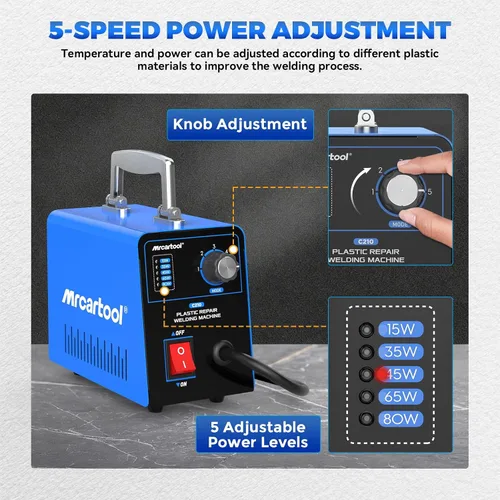 Miniatura 2 de Kit de soldador de plástico con 600 piezas de grapas calientes 110 V máquina de soldadura de plástico kit de reparación de parachoques de coche, 80
