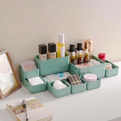Miniatura 5 de CHANCETSUI Organizador de maquillaje, juego organizador de cajones apilables, bandejas organizadoras de escritorio de baño y encimera de tocador
