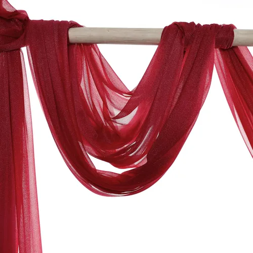 Miniatura 2 de VDS Paquete de 1 panel (30 pulgadas X 20 pies) Tela para cubrir arco de boda, cortina de gasa de chifón para ceremonia de boda, recepción