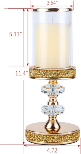 Miniatura 5 de Portavelas de pilar, candelabros de cristal para bodas, fiestas, eventos, Navidad, decoración del hogar, centros de mesa CH028D (M)