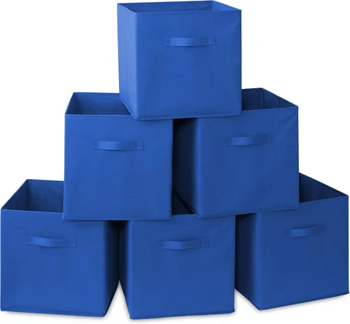 Miniatura 10 de Casafield juego de 6 cubos de almacenamiento plegables de tela, canastas de tela plegables de 11 pulgadas, para estantes, cubos organizadores