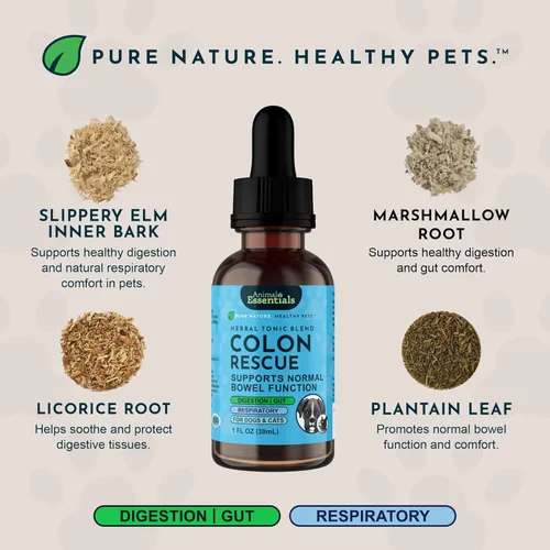Miniatura 3 de Animal Essentials Colon Rescue - Fórmula de hierbas para perros y gatos, tracto gastrointestinal saludable, sabor dulce, hierbas 100% orgánicas