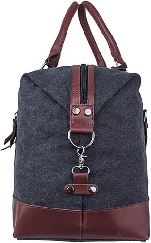 Miniatura 5 de Bolsa de lona de viaje de fin de semana, extra grande, bolso de mano, Negro