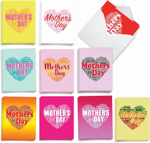 The Best Card Company - Juego de 20 tarjetas para el día de la madre (4 x 5.12 pulgadas), diseño de tarjetas pequeñas TBCC_NH_AM20_SP_MD_G