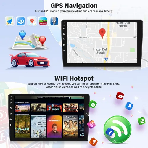 Miniatura 5 de [4+128G] Android 15 Radio de coche estéreo para Jeep Grand Cherokee WK 2008-2013 con Carplay inalámbrico y Android Auto, radio de coche de 9
