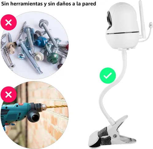 Miniatura 6 de Soporte flexible para monitor de bebé compatible con HelloBaby HB65/HB6550/HB6558/HB66/HB248, monitor ANMEATE SM935E/SM650, soporte para cámara