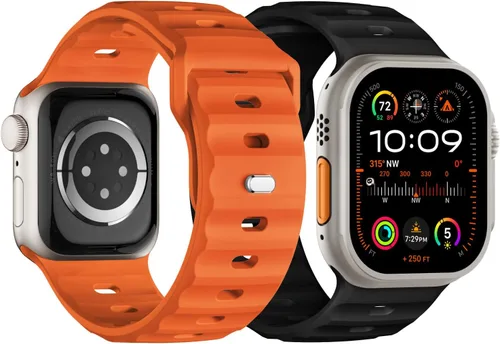 Miniatura 9 de Correa deportiva compatible con Apple Watch Ultra 2 Band de 1.929 in 1.811 in 1.772 in 1.732 in 1.654 in para hombres, correas de silicona suave