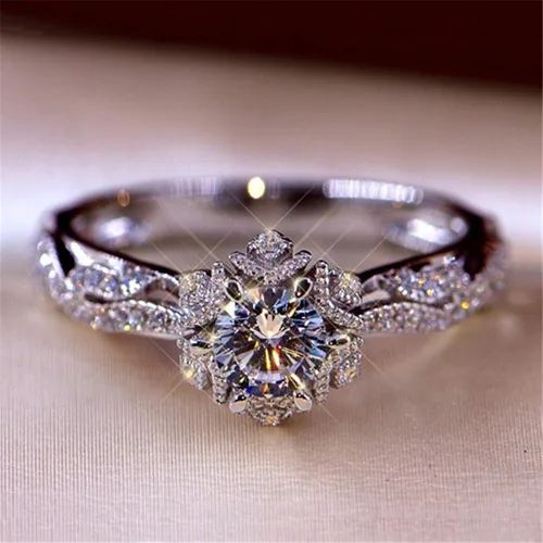 Miniatura 2 de Anillos de acero inoxidable para mujer, anillo de circón, elegante anillo de diamantes de imitación, joyería de moda para mujer, anillos de circón