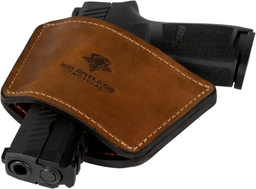 Miniatura 10 de Funda universal Dual Threat IWB/OWB para cinturón, fabricada en Estados Unidos, funda ambidiestra de cuero de grano completo, transporte abierto