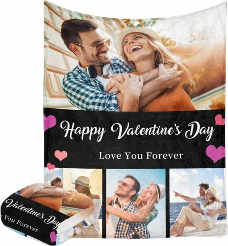 Miniatura 22 de Manta personalizada con fotos, manta personalizada con retrato familiar para padres, niños, perros y familia, manta personalizada para un día