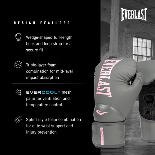 Miniatura 3 de Everlast Guantes de boxeo Elite 2 Gris/rosado
