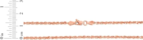 Miniatura 10 de Floreo 10k Yellow Gold or White Gold or Rose Gold 2.5mm Solid Rope Chain Diamond Cut Bracelet or Anklet