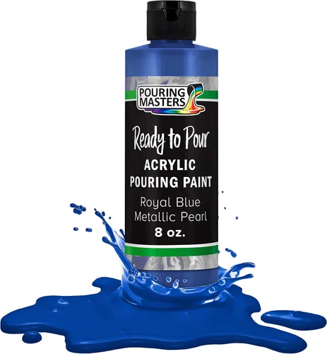Pouring Masters Royal Blue Metallic Pearl - Pintura acrílica lista para verter – Pintura Premium de 8 onzas fluida premezclada – Suministros de arte