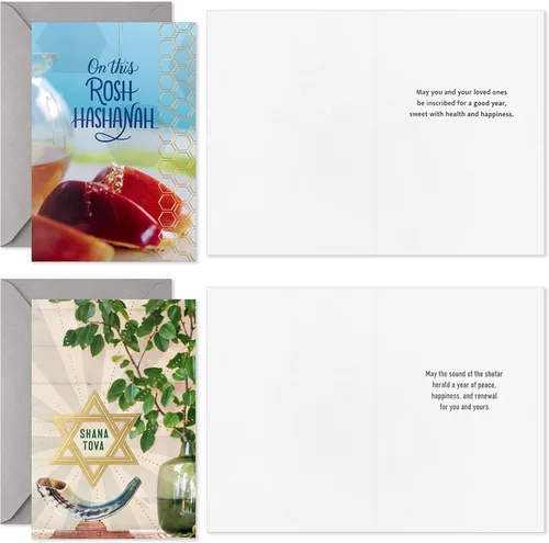 Miniatura 3 de Hallmark Tree of Life Rosh Hashanah - Surtido de tarjetas, Shana Tova (16 tarjetas con sobres)