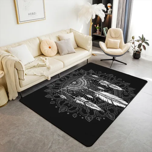 Miniatura 8 de Erosebridal Alfombra de área de cactus para niños y niñas, color negro y gris, alfombra de sala de estar, 3 x 5 pies, alfombra de plantas