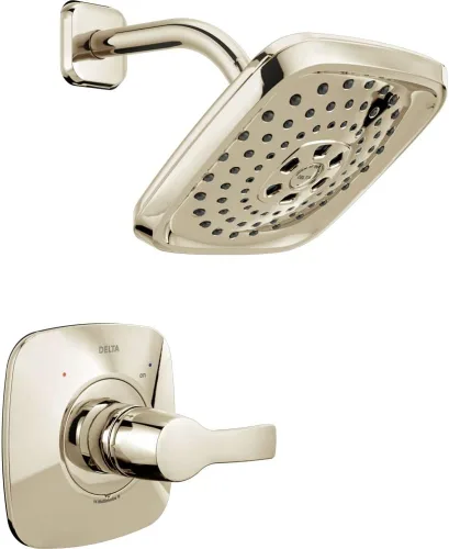Miniatura 3 de Delta Faucet Tesla 14 Series - Kit de molduras de ducha de una sola función con cabezal de ducha táctil H2Okinetic de tres pulverizadores, acero