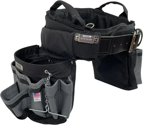 Miniatura 12 de BOULDER BAG Cinturón de herramientas Ultimate MAX Combo para electricista con soporte trasero cómodo, hebilla de cinturón de cuero, cinturón
