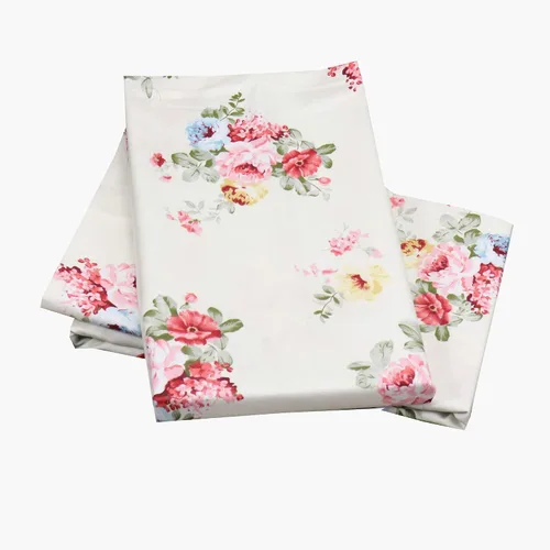 Miniatura 7 de Juego de 2 fundas de almohada de algodón azul suave, fundas de almohada de tamaño Queen con estampado floral con cierre de sobre, 20 x 30 pulgadas