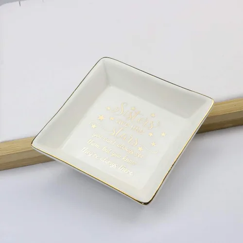 Miniatura 3 de JoycuFF Regalos para hermanas para mujeres, plato decorativo para anillos, bandeja de cerámica para joyas, decoración del hogar, las hermanas son