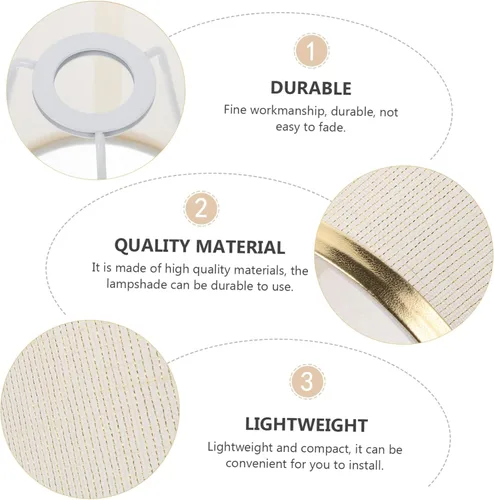 Miniatura 6 de Housoutil Cubierta de lámpara de mesa cubierta de luz de tela para decoración del hogar E14 Socket estilo simple lámpara accesorio