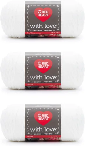 Miniatura 30 de Red Heart with Love Berry - Hilo rojo – Paquete de 3 unidades de 6.98 oz/7 onzas – Acrílico – 4 medianos (peinado) – 370 yardas – Tejido/ganchillo