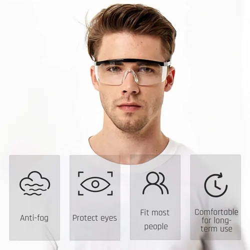 Miniatura 2 de Gafas de seguridad industriales con lente antivaho. Gafas de seguridad transparentes con protección UV400 antiarañazos