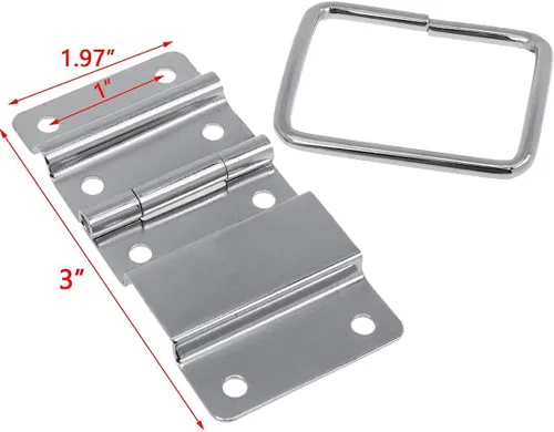 Miniatura 2 de Bitray Asas de acero inoxidable para caja de herramientas, caja de herramientas para elevar el pecho de la puerta con tornillos, puertas de caja