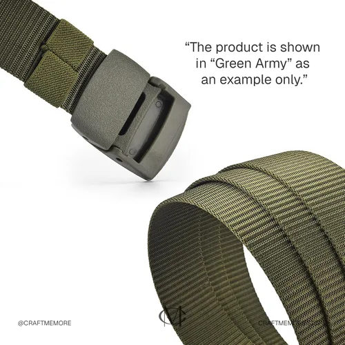 Miniatura 2 de CRAFTMEMORE Cinturón de nylon táctico de la web, 1,5 pulgadas de ancho, estilo militar con la hebilla plástica SPB7