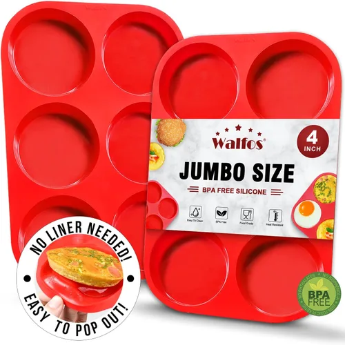 Miniatura 12 de Walfos Juego de moldes de silicona para magdalenas, 2 piezas, mini molde para hornear magdalenas, sin BPA y apto para lavavajillas, antiadherente
