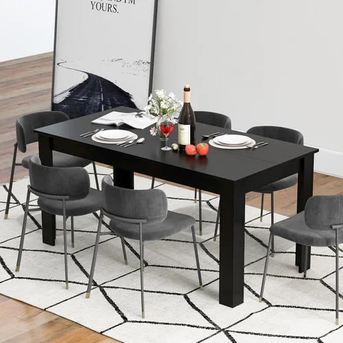 Miniatura 8 de Giantex Mesa de comedor para 6, mesa de cocina rectangular con capacidad de 330 libras, estructura estable, 63 pulgadas de largo x 31.5 pulgadas